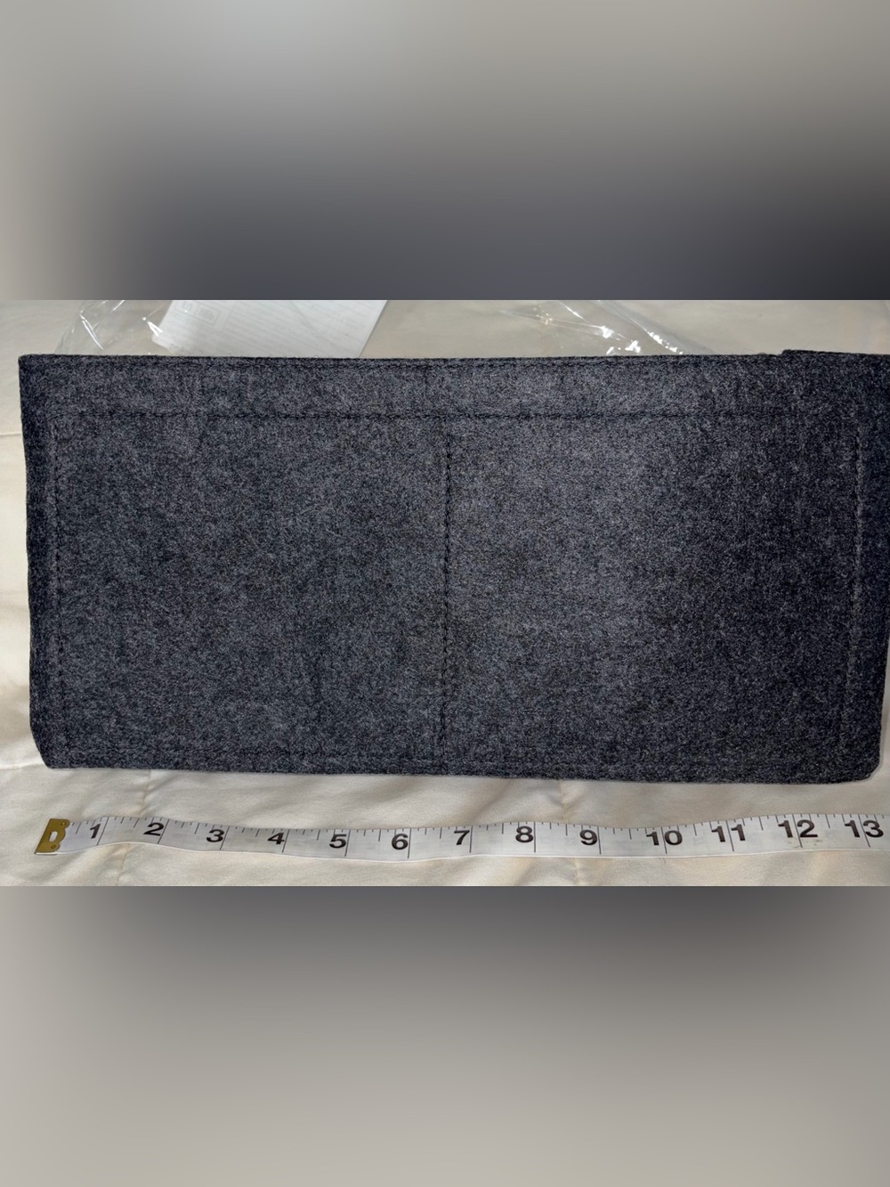 Structured Dark Gray Felt Travel Organizer Insert